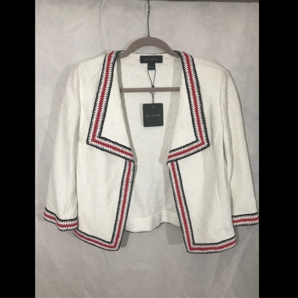 NWT $1695 St. John Collection Clair‎ Rever Collar 3/4 Sleeve Jacket [SZ 6 ] - Picture 2 of 8